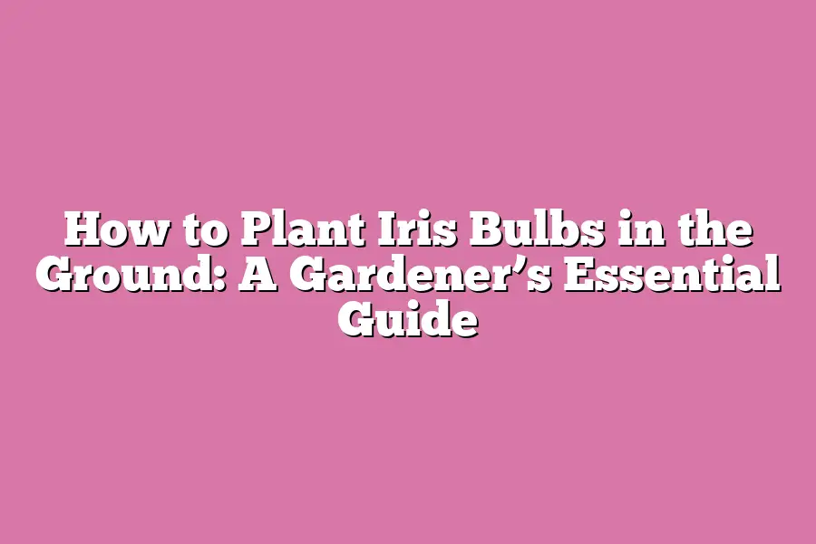 How to Plant Iris Bulbs in the Ground: A Gardener’s Essential Guide