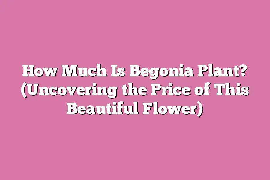 How Much Is Begonia Plant? (Uncovering the Price of This Beautiful Flower)