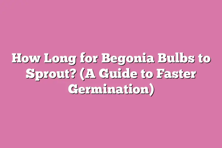 How Long for Begonia Bulbs to Sprout? (A Guide to Faster Germination