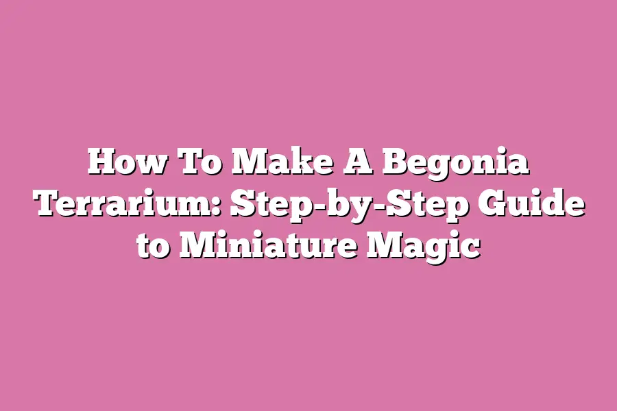 How To Make A Begonia Terrarium: Step-by-Step Guide to Miniature Magic